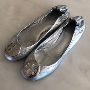 Tory Burch Silver Flats